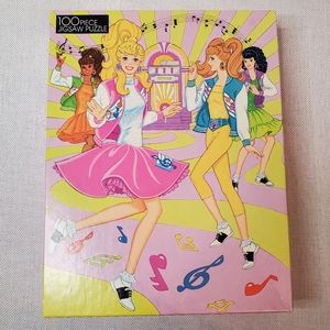 Vintage Mattel Barbie 60's sock hop music 100 piece interlocking Jigsaw Puzzle